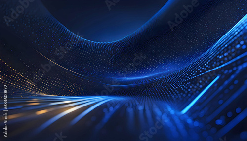 Technology background with surface lines and dots. Futuristic digital innovation background, photo