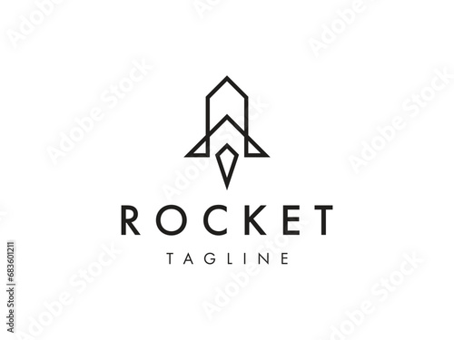 modern rocket line logo design