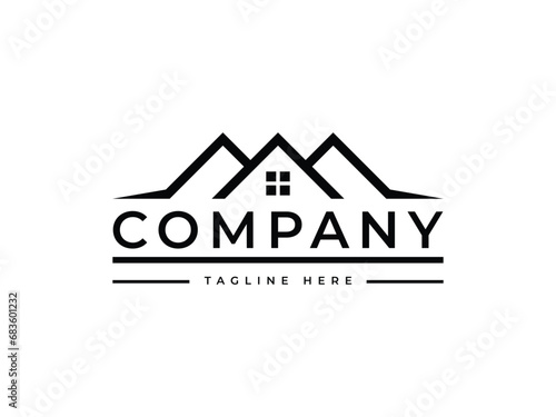 creative home house real estate property logo design