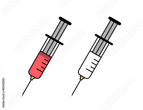 Syringe icon vector illustration. Doctors often use syringes to prevent and treat malignant diseases.