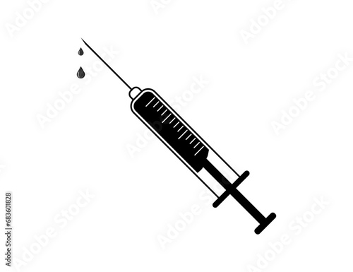 Syringe icon vector illustration. Doctors often use syringes to prevent and treat malignant diseases.