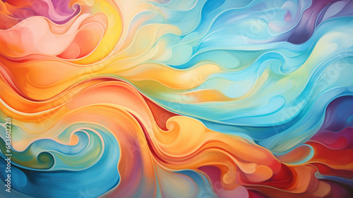 Wave Colorful Background. Generative AI