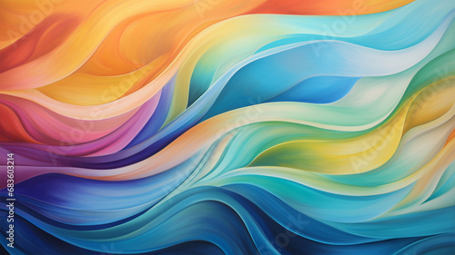 Wave Colorful Background. Generative AI