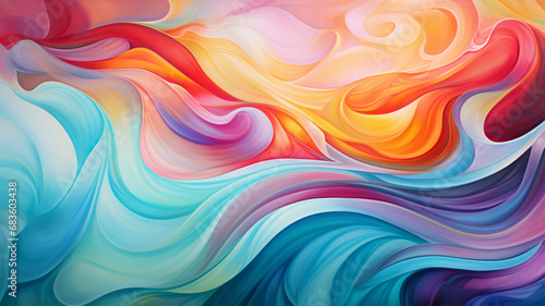 Wave Colorful Background. Generative AI