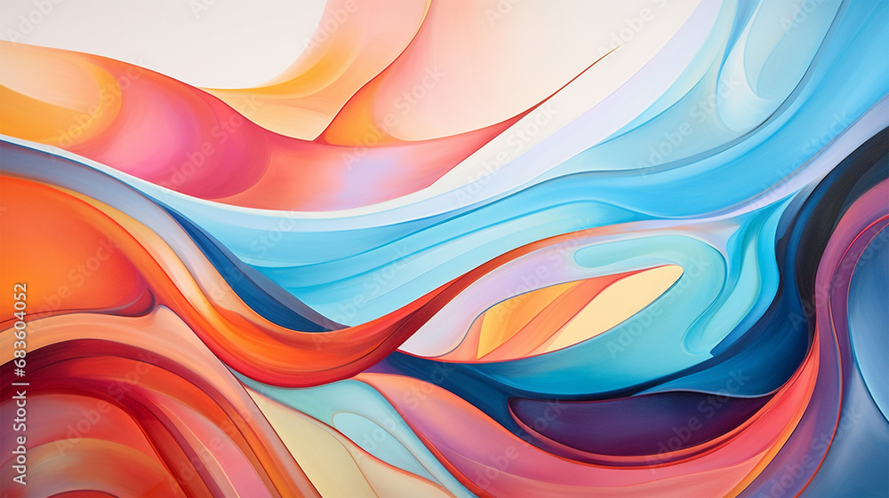 Obraz premium Wave Colorful Background. Generative AI