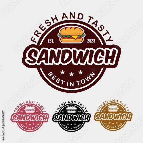 Vector sandwich logo design vector collection