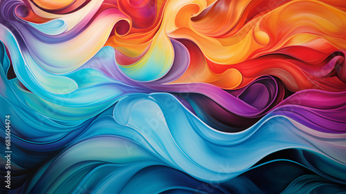 Wave Colorful Background. Generative AI