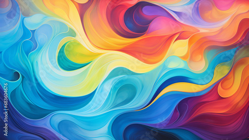 Wave Colorful Background. Generative AI