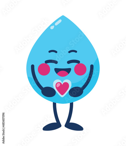 water day drop adorable cartoon