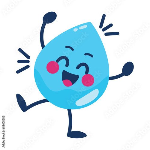 water day drop character happy