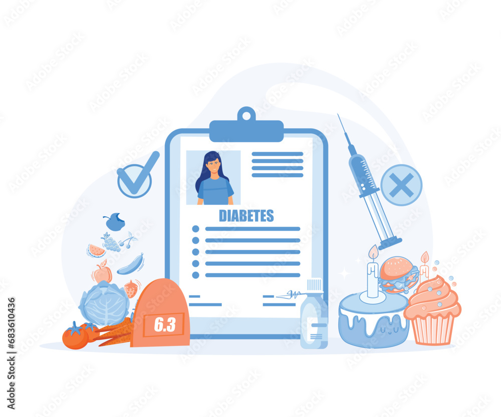 custom made wallpaper toronto digitalGlucometer for sugar level blood test with drodern. flat vector modern illustration