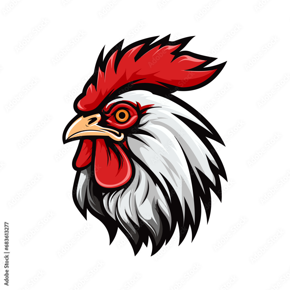 Rooster head mascot logo vector design