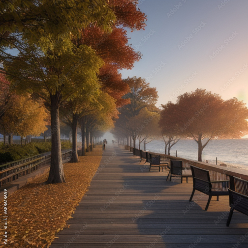 Naklejka premium Autumn, at its peak generative ai