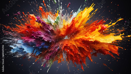 Wallpaper Mural Explosive Paint Dance - Vivid Abstract Motion Torontodigital.ca