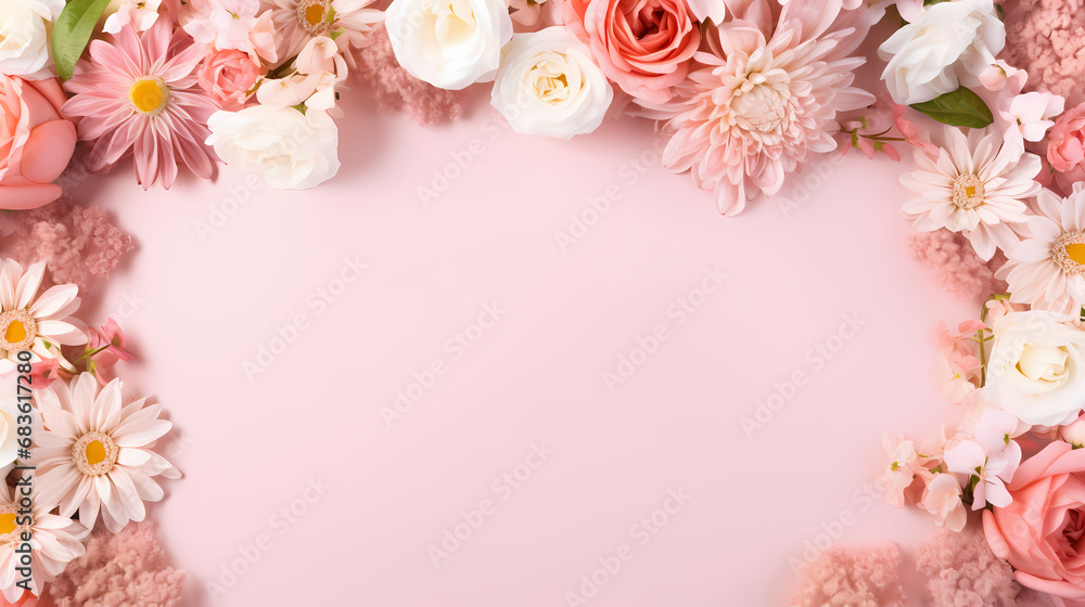 Mother's Day frame background, decorative material, PPT background, flowers background