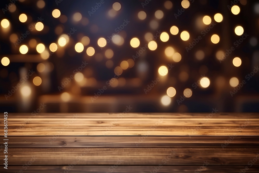wooden table top for product display with bokeh background wooden table top for product display with bokeh background