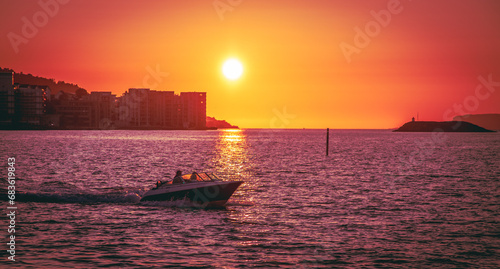 Sunset at sea