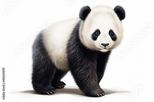 panda bear isolated on white photo