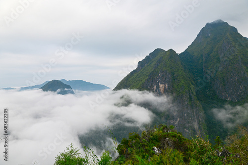 High Angle View beautiful landscape in luang prabang  Laos