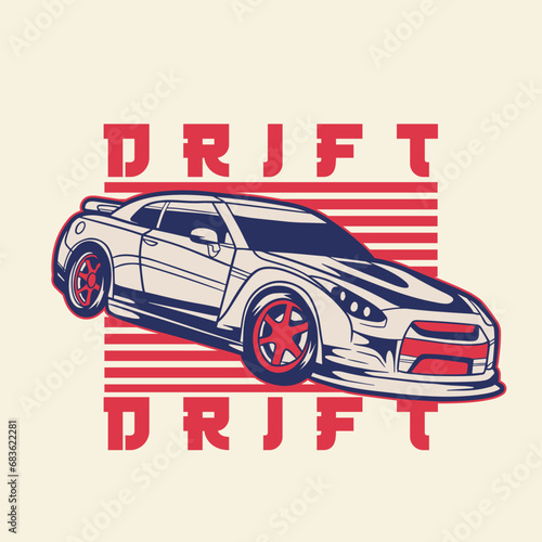 Car Vector Illustration For Conceptual Design. Suitable for posters, stickers, t-shirt prints, and banners.	
