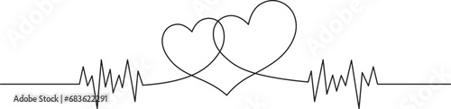 Love live heartbeat line art stock vector