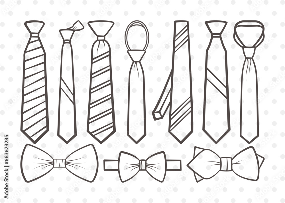 Tie Clipart SVG Cut File Necktie Svg Tuxedo Tie Svg Men's