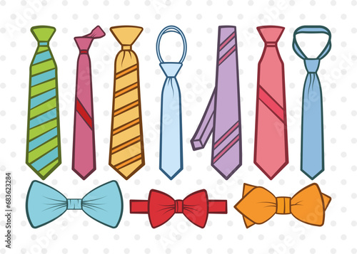 Tie Clipart SVG Cut File | Necktie Svg | Tuxedo Tie Svg | Men's Neckties Svg | Neck Tie Svg | Wedding Tie Svg | Suit Tie Svg | Tie Svg Bundle
