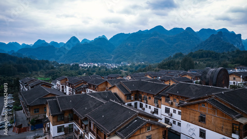 Building landscape of Dong Village, Guizhou, China photo