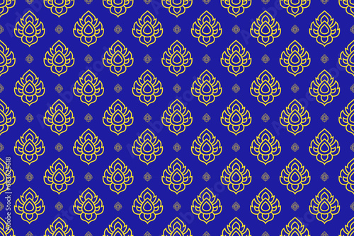 seamless pattern with yello flowers blue 