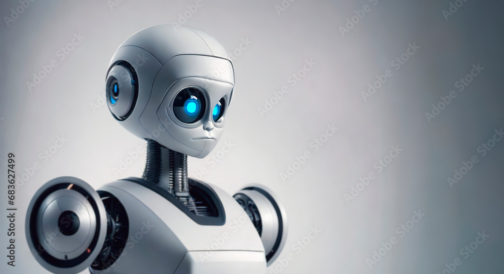 Robot on the white background. Futuristic robot. Robot on the white background. Futuristic robot.