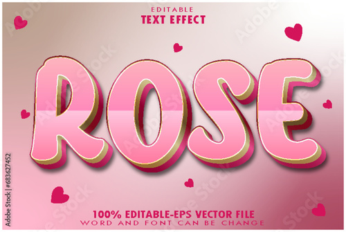 Rose Editable Text Effect Emboss Gradient Style