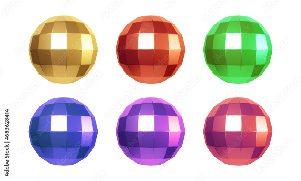 Vector disco ball set. club sphere, reflection shiny, dance entertainment Vector disco ball set. club sphere, reflection shiny, dance entertainment