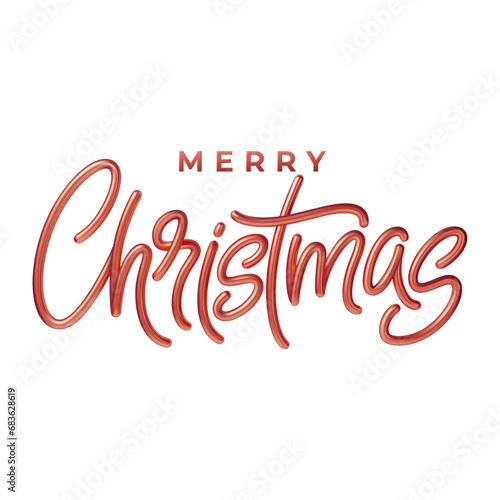 Vector merry christmas background, red holiday greeting typography