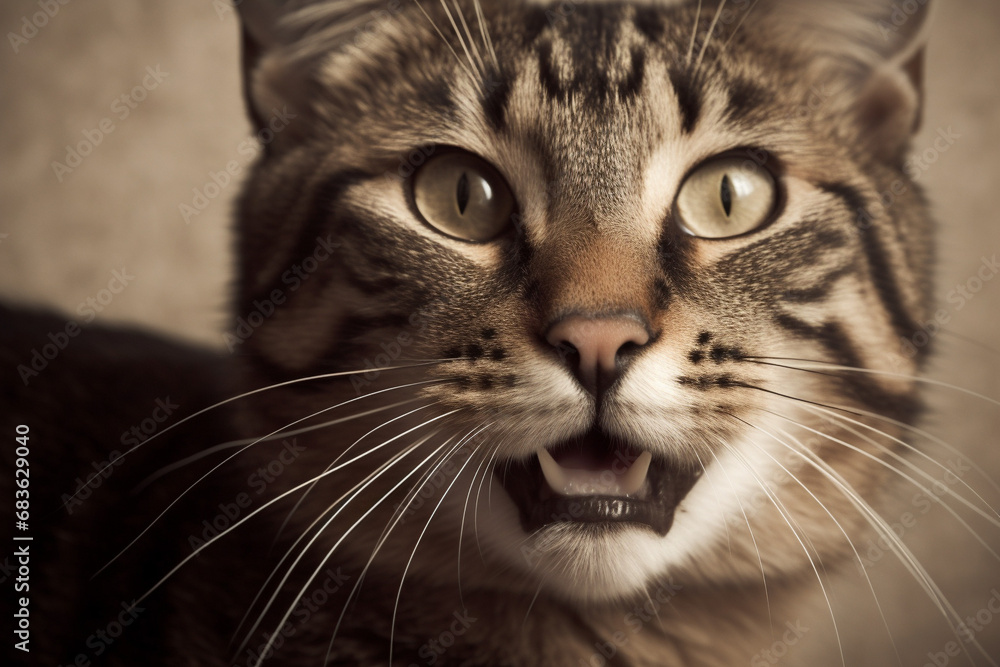 Close-up view of a cat generative AI Close-up view of a cat generative AI