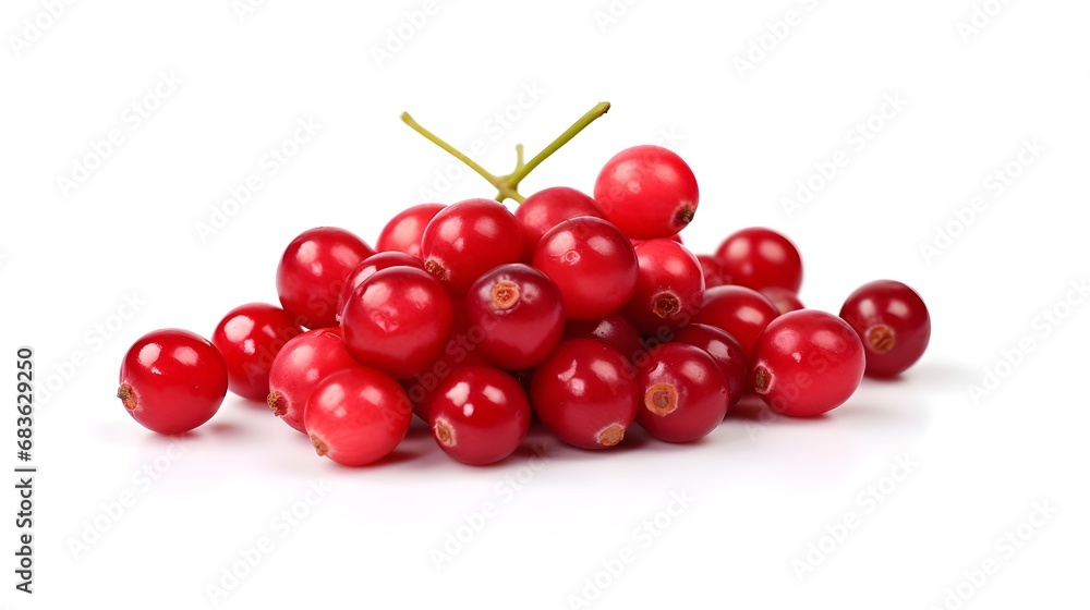 The photo of Cranberry on white background The photo of Cranberry on white background