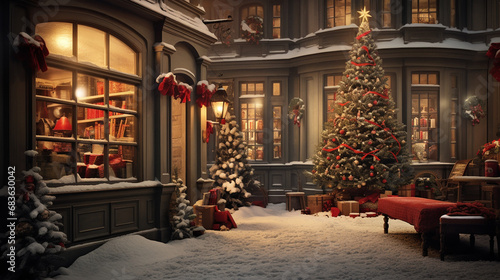 Wallpaper Mural christmas tree in front of a fireplace Torontodigital.ca