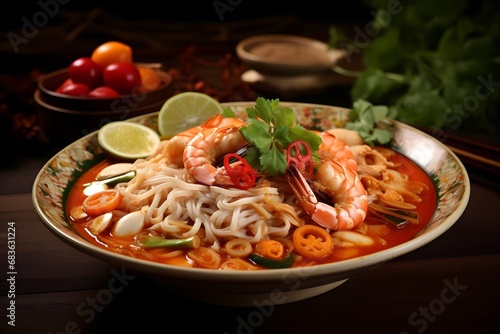 shrimp soup with noodles