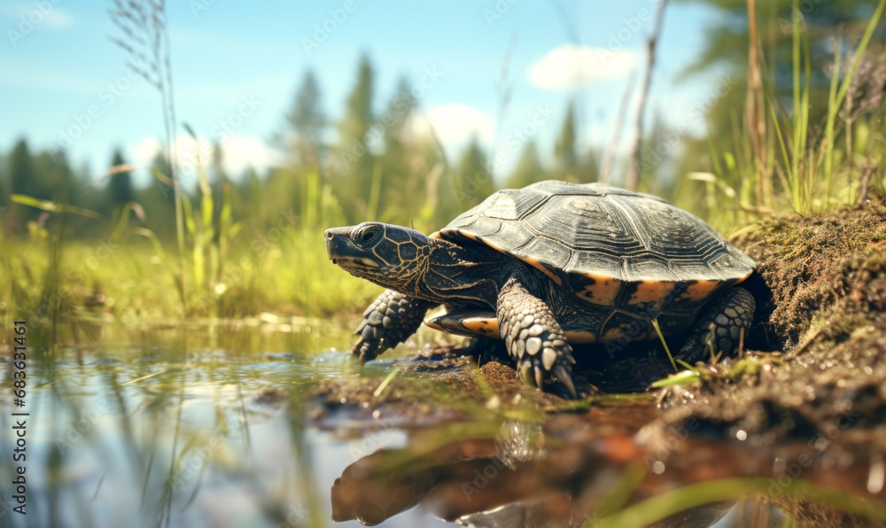 Obraz premium turtle on the grass