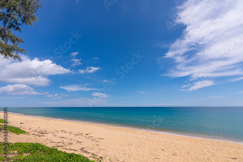 Amazing sea ocean in good weather day Nature beach background