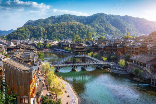 Beautiful scenery of Fenghuang ancient town photo