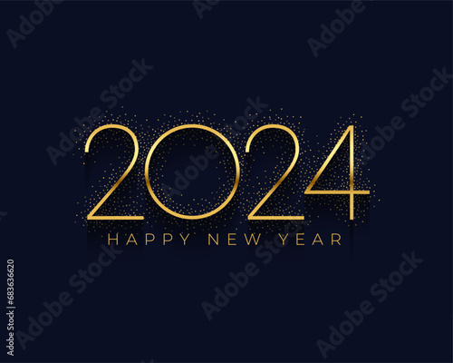 happy new year 2024 festive background with golden sparkle effect
