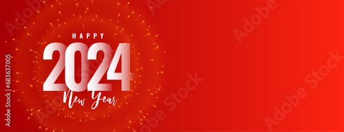 happy new year 2024 invitation banner with firework celebration