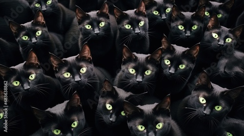 Black cats background.