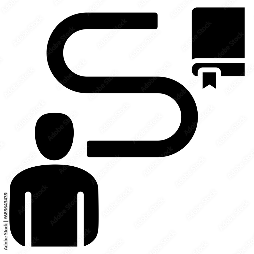 Learning Journey Glyph Icon Learning Journey Glyph Icon