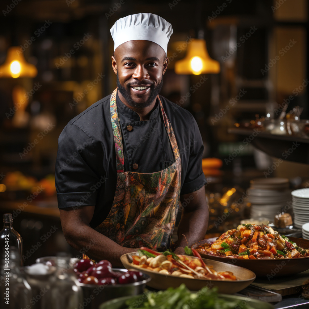 Culinary excellence: Portrait of an African American chef