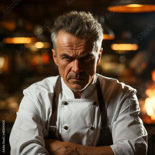 Portrait of an angry chef