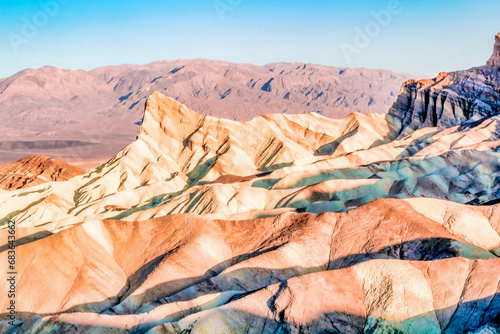 Zabriskie Point is a part of Amargosa Range located east of Death Valley in Death Valley National Park in California photo