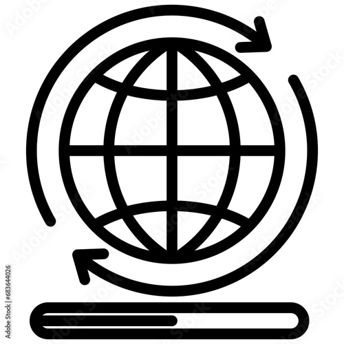 Network Restarting Outline Icon