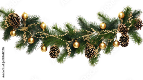 christmas garland isolated on white