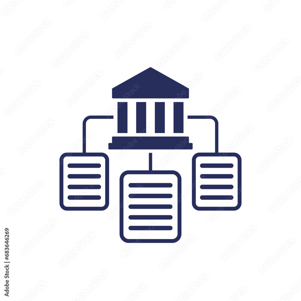 Bank documents icon on white Bank documents icon on white